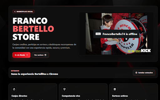 FrancoBertello Points :: Watchtime, puntos y panel visual para Kick.