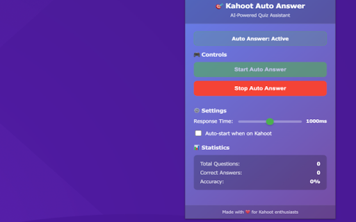 Kahoot Hacker Auto Answer :: AI-powered Kahoot quiz helper with automatic answer selection