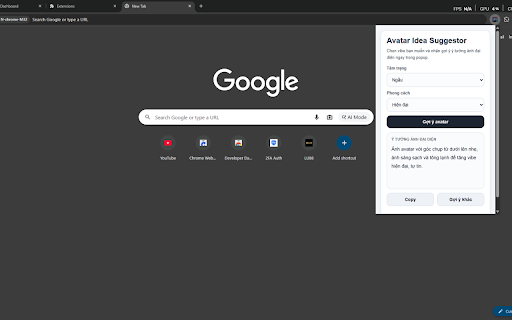 Avatar Idea Suggestor :: Suggest simple profile picture ideas based on mood and style in a lightweight popup with no complex permissions.