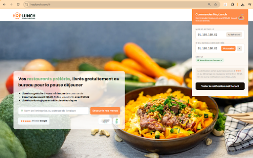 Commandes HopLunch :: Commandez HopLunch avant 10h30 quand vous êtes au bureau