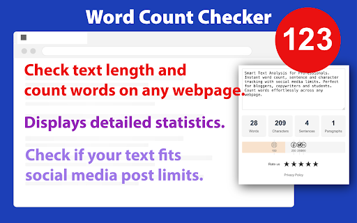 Word Count Checker :: Quick Word Count Checker tool helps check text length and count words on any webpage. Displays detailed statistics for page content.