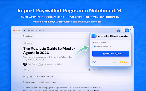 NotebookLM Smart Importer :: Import any page or YouTube into NotebookLM—works with paywalls, images, and timestamps.