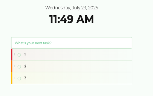 Atomic :: Transform your new tab into a minimalist task manager. Focus on what matters with a clean interface, dark mode, priority color.
