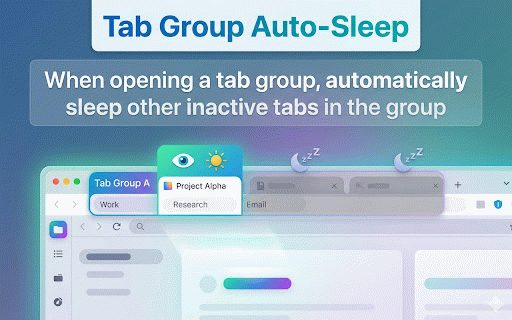 Tab Group Auto-Sleep :: When opening a tab group, automatically sleep other inactive tabs in the group