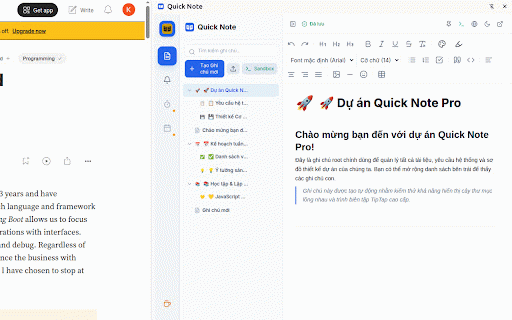 Quick Note - Ghi chú & Highlight Web :: Ứng dụng ghi chú nhanh trên thanh bên (sidebar). Bôi đen, đánh dấu (highlight) văn bản trên mọi trang web và tự động đồng bộ.