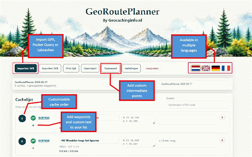 GeoRoutePlanner :: Routeplanner en printtool voor geocaching.