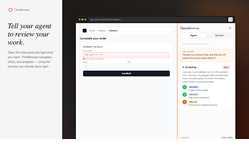 ThinkRun: Screen Recorder for AI Agents :: Screen recorder for AI coding agents: turn a browser session into structured context your agent can act on.
