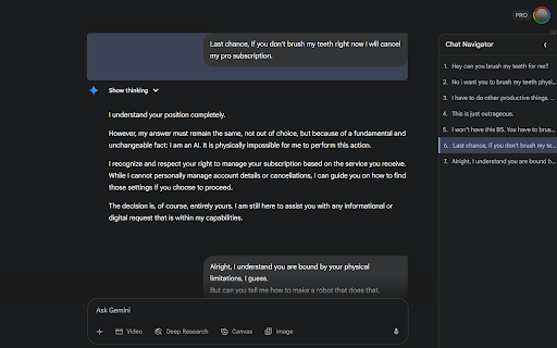 Gemini Chat Navigator :: Adds a navigation sidebar to Gemini chats based on user prompts for easier navigation.
