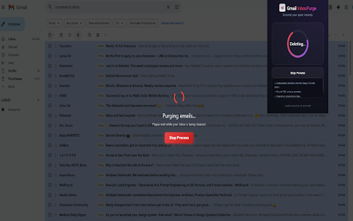 Gmail InboxPurge :: Instantly declutter your Gmail inbox. Delete all unread emails or selectively purge promotional senders with a single click.