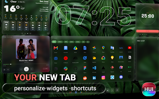 HearthUI — New Tab Home Screen Widgets :: Turn every new tab into a home screen: arrange widgets, a dock and wallpapers into a space that's yours. Local-first.