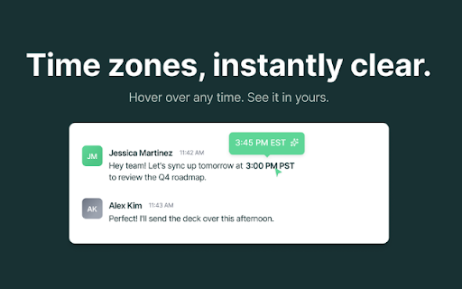 HoverTime :: Intelligent timezone converter that automatically detects international times in text and converts them to your local time.