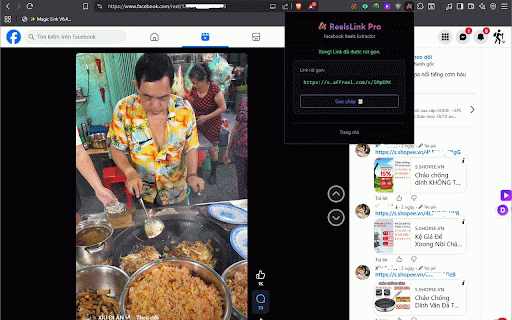 AffReel Pro Extractor :: Trích xuất link Shopee Affiliate từ Facebook Reels chỉ với 1 cú click.