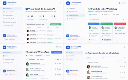 GeovanaAI CRM :: Integra o WhatsApp Web ao GeovanaAI CRM para consultar, salvar e mover leads no funil.