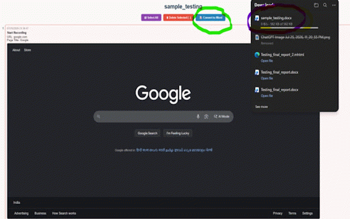 Simple Steps Recorder :: Record browser interactions with screenshots and generate step-by-step documentation for QA.
