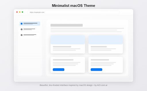 Minimalist macOS Theme :: Apply elegant macOS-inspired minimalist design to any website with blur effects by AIO.com.ai