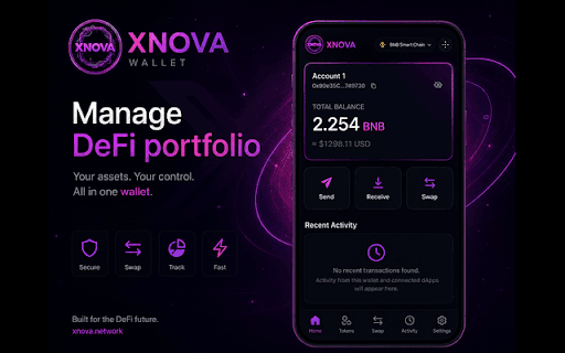 XNOVA WALLET :: Self-custodial multi-chain crypto wallet. Send, receive, swap tokens, and track your portfolio in-browser. Your keys, your crypto.