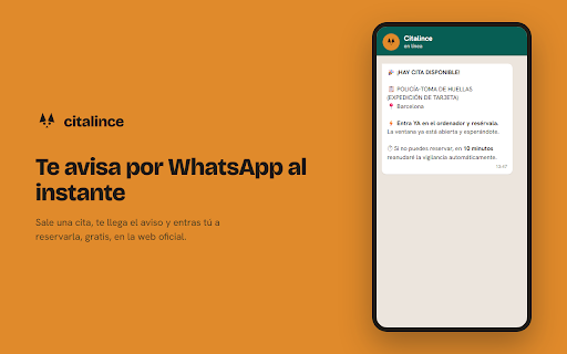 Citalince: avisos de cita de extranjería :: Vigila la cita previa de extranjería (NIE, TIE, huellas, asilo) y te avisa por WhatsApp cuando salen citas. citalince.es