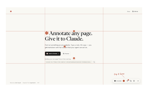 Annotate HTML :: Click-to-annotate any page. Generates clean markdown feedback for AI coding agents.