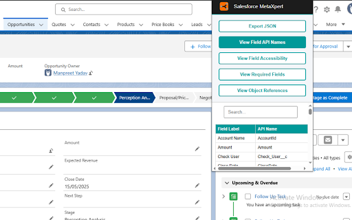 Salesforce MetaXpert :: Quickly view field API names, accessibility, required fields, export records as JSON, and check object usage effortlessly.