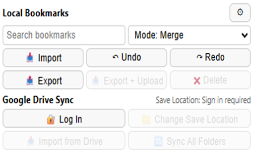 Piecemeal Bookmark Import/Export Tool :: Import, export, merge, replace, and sync Chrome bookmarks with Google Drive.