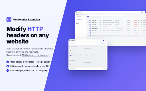 ModHeader :: Use ModHeader. The ModHeader Chrome extension helps developers test API requests with a header editor and debug website in Chrome.