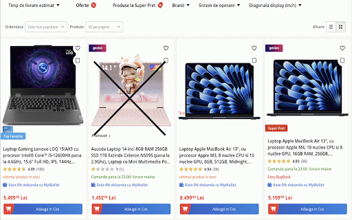 Hide Promoted Products :: A minimal Chrome extension that is capable to remove promoted products from particular sites. Working websites : emag.ro / amazon.