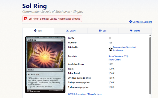 MTG Cardmarket Ban Checker :: Shows whether a Magic card is banned or restricted in tracked formats.