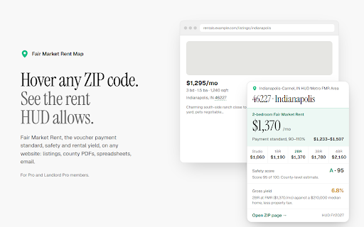 Fair Market Rent Map :: Hover any ZIP code on any site to see HUD Fair Market Rents, safety, and rental yield. Requires a Fair Market Rent Map Pro account.