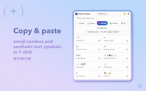 Emoji Combos & Text Symbols ✦ Copy & Paste :: Aesthetic emoji combos, text symbols, and kaomoji — copy & paste in one click. Cute text symbols, letters, and decorations anywhere.