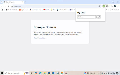Simple List App :: A simple to-do list extension