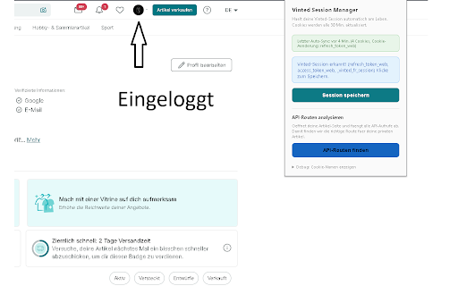 Vinted Session Manager :: Sichere Vinted-Verbindung für externe Verkäufer-Tools