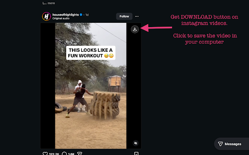 Instagram Video Downloader :: Intercepts Instagram GraphQL responses and inline JSON script tags to extract media objects.