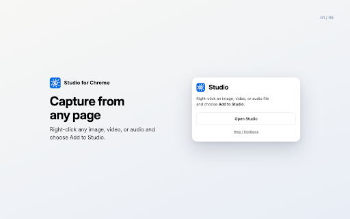 Studio :: Save images, video, and audio from the web into Studio collections and feeds.