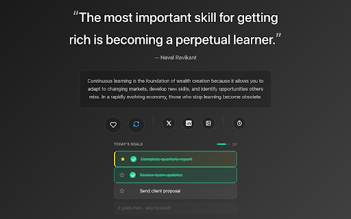 Wise Man Tab :: Chrome extension replacing new tab with inspirational quotes featuring favorites, themes, and customizable display