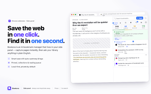 Bookova :: AI-powered bookmark manager with fuzzy search, collections, and local LLM analysis