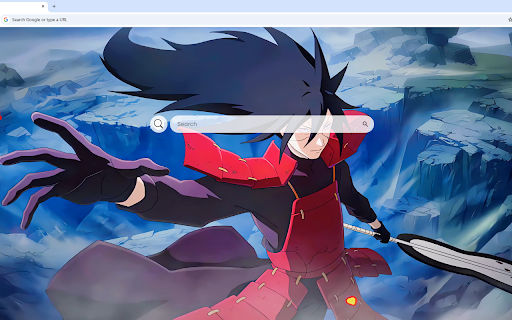 Madara Uchiha Live Wallpaper :: Stand strong with Madara Uchiha, one hand raised in defiance, the other gripping his weapon, as the valley stretches behind him.