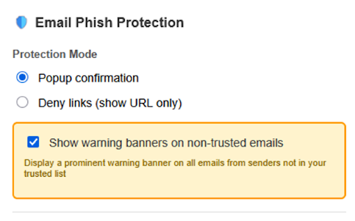 Email Phish Protection :: Protects against malicious links and forms in Gmail with trusted domain management
