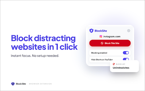 Block Site. Browser Extension :: Block Site Browser Extension — blocksite extension, stay focused app, disable YouTube Shorts, Chromebook website blocker