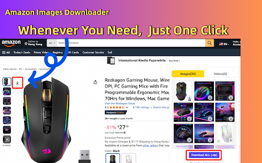 Amazon Images & Videos Downloader :: 1-click bulk download of Amazon product images & videos.