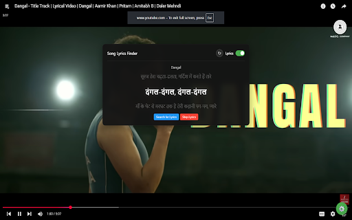 Song Lyrics Finder :: Displays synchronized lyrics on YouTube videos using LRCLIB API