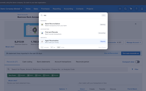 Xero Power — Shortcuts & Command Palette :: Keyboard-first power tools for Xero. ⌘K command palette, bank rec shortcuts, default-to-Approve for invoices, and more.