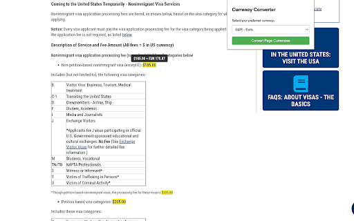 Currency Converter for webpages :: Converts currencies on webpages to your preferred currency on a single click. Select the currency you want and click Convert!