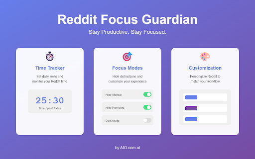 Reddit Focus Guardian :: Boost Reddit productivity with time tracking, focus modes, and distraction blockers by AIO.com.ai