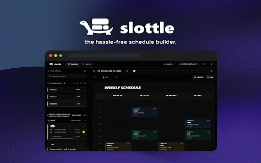 Slottle :: Schedule generator right in your browser