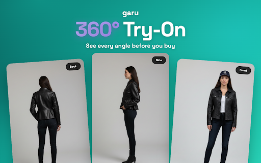 Garu: 360° Virtual Try Ons :: 360° virtual try-on for any store. See how clothes fit from every angle before buying. Works on any fashion site.