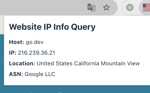 Website IP Info Query :: Query the geographic location, ASN, and other information of the currently visited website.