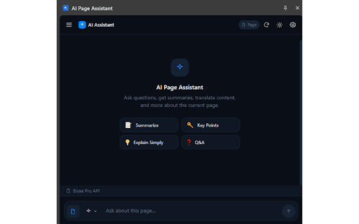 AI Page Assistant :: AI-powered side panel that helps you understand, summarize, and translate any webpage content.
