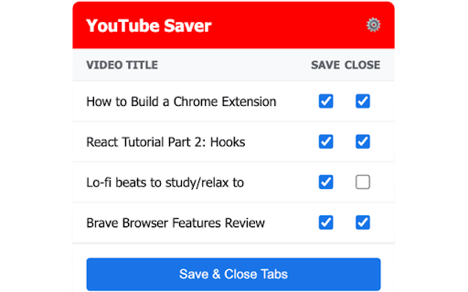 YouTube Saver :: Save all your open YouTube tabs to bookmarks with a single click
