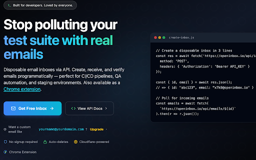 OpenInbox - Create Temporary Email Instantly :: Free temporary email generator. Create disposable inboxes instantly, auto-fill forms & receive verification emails without spam.