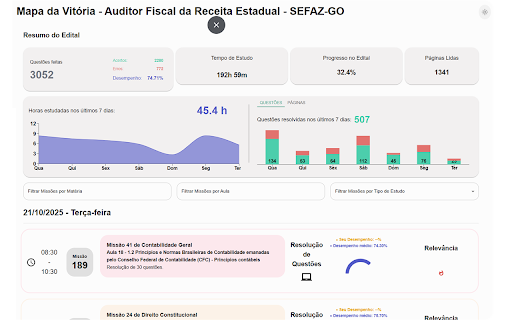 Centurio Concursos :: Acompanha seu desempenho em questões resolvidas online e registra acertos/erros no Centurio para revisão.